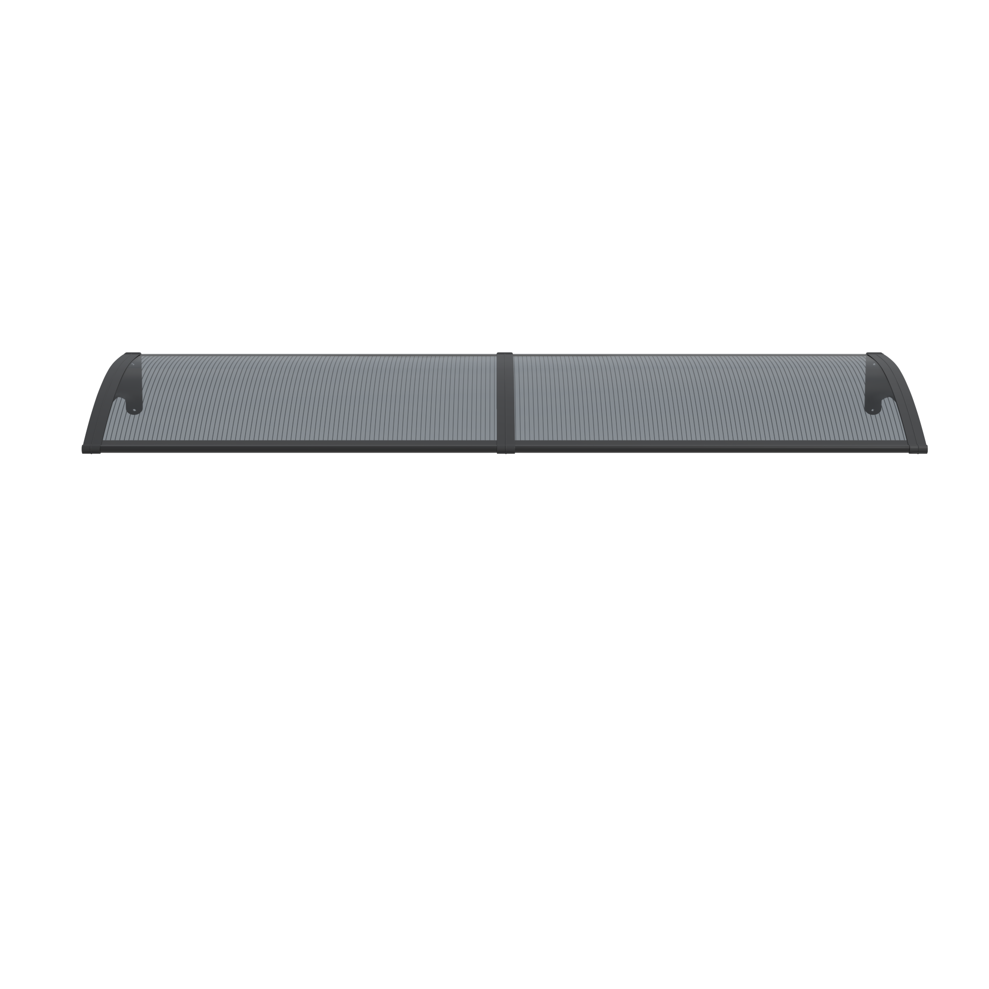 Copertină PREMIUM de ușă 150x150cm marchiză adăpost acoperiș -  brațe negre - placă 6mm întreagă antracit