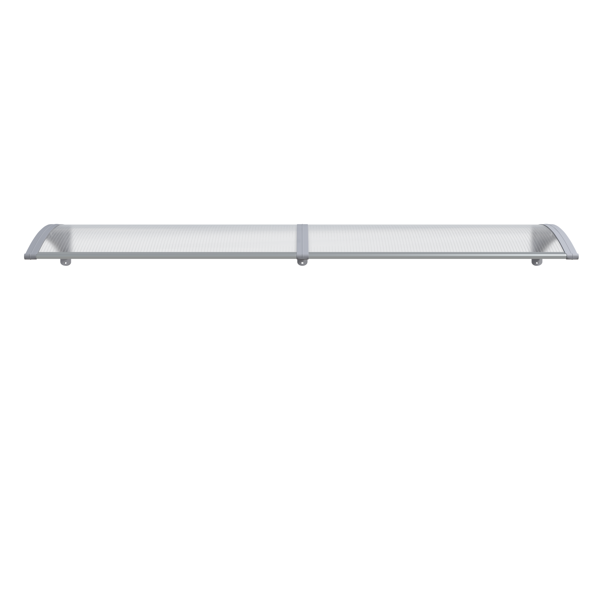 Copertină PREMIUM de ușă 200x150cm marchiză adăpost acoperiș -  brațe gri - placă 6mm întreagă transparent