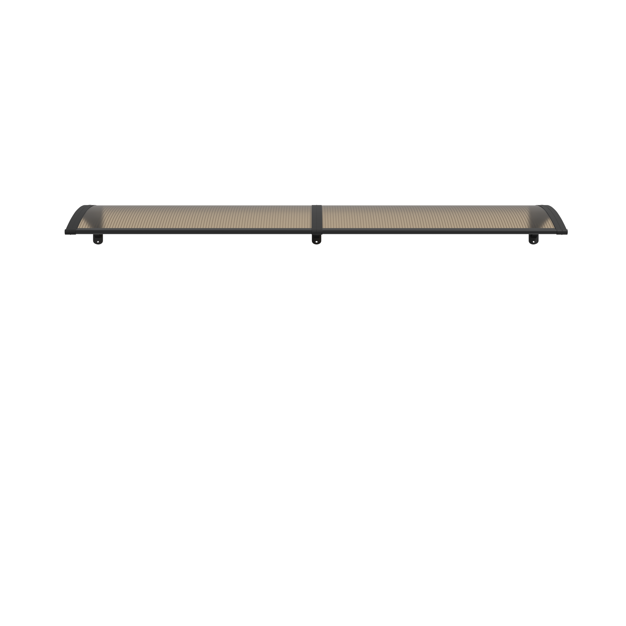 Copertină PREMIUM de ușă 150x150cm / marchiză / adăpost / acoperiș -  brațe negre - placă 6mm întreagă bronz