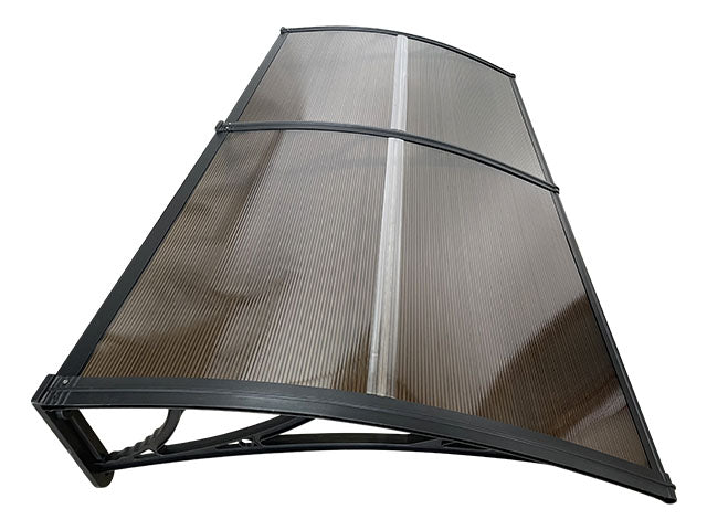 Copertină ECO de ușă 200x120cm marchiză adăpost acoperiș negru-bronz