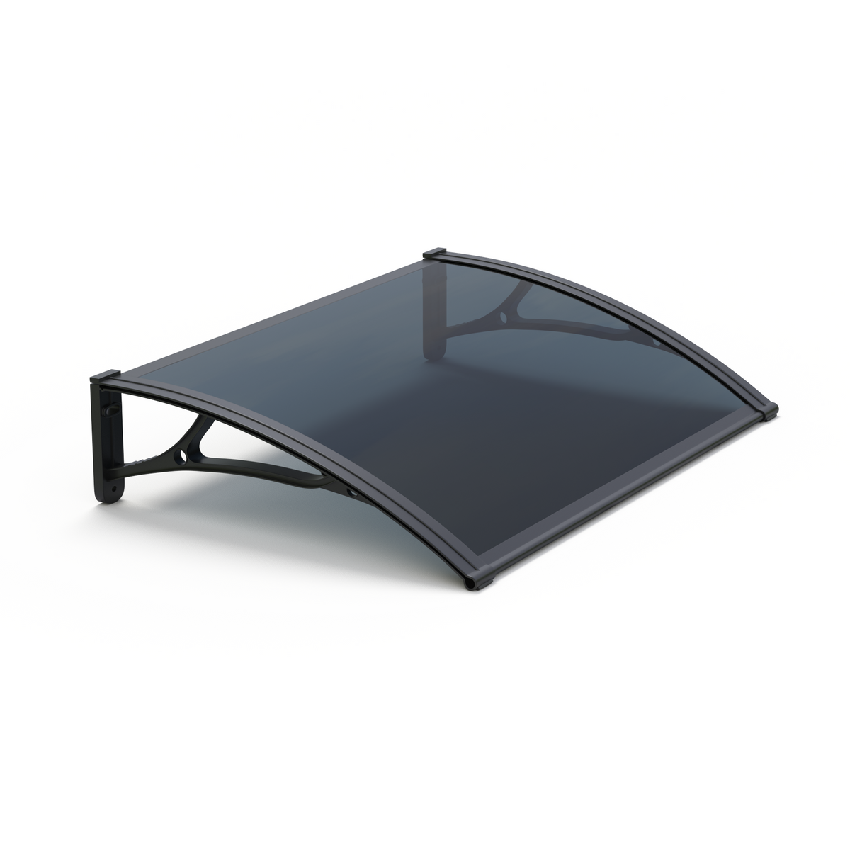 Copertină PRO Alu+Plexiglas de ușă 100x120cm marchiză adăpost acoperiș negru-antracit