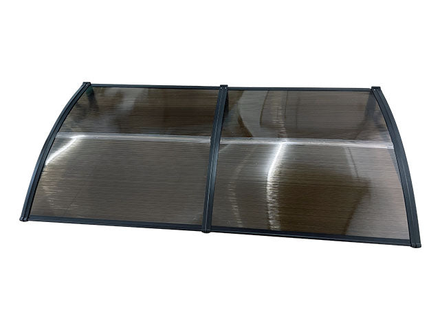 Copertină ECO de ușă 200x120cm marchiză adăpost acoperiș negru-bronz