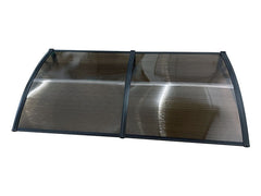 Copertină ECO de ușă 200x120cm marchiză adăpost acoperiș negru-bronz