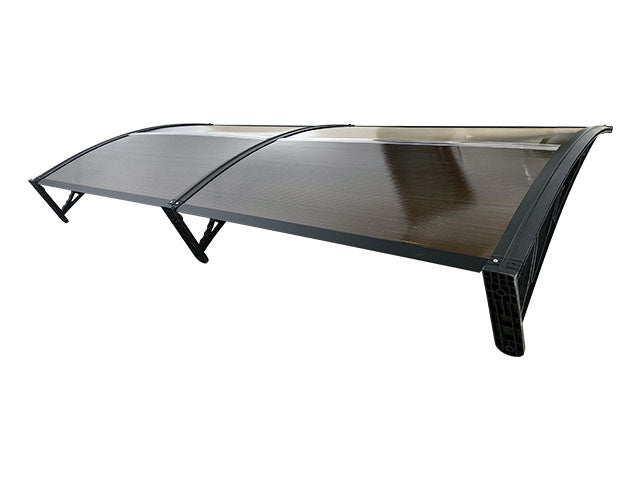 Copertină ECO de ușă 200x120cm marchiză adăpost acoperiș negru-bronz