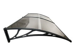 Copertină ECO de ușă 200x120cm marchiză adăpost acoperiș negru-bronz