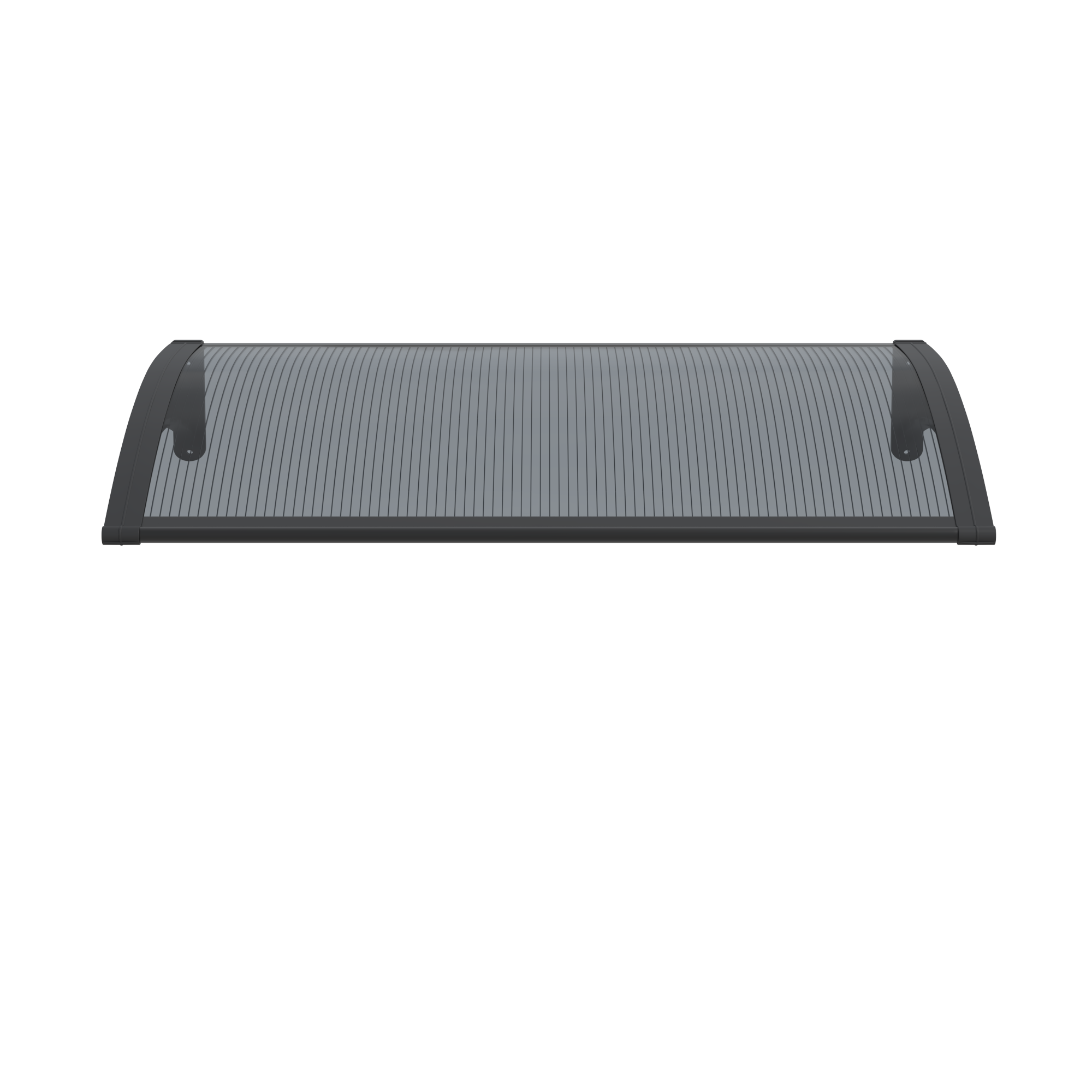 Copertină PREMIUM de ușă 120x120cm marchiză adăpost acoperiș -  brațe negre - placă 6mm întreagă antracit