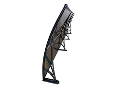 MAPROFI Copertină de ușă 300x60cm marchiză adăposta coperiș negru-bronz