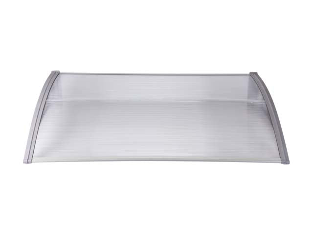 MAPROFI Copertină de ușă 150x80cm marchiză adăpost acoperiș gri-transparent exterior