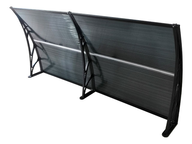 MAPROFI Copertină de ușă 200x60cm marchiză adăpost acoperiș negru-antracit