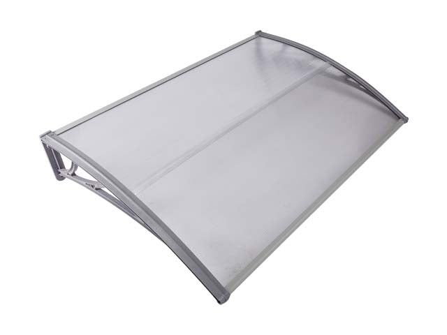 MAPROFI Copertină de ușă 150x120cm marchiză adăpost acoperiș gri-transparent exterior