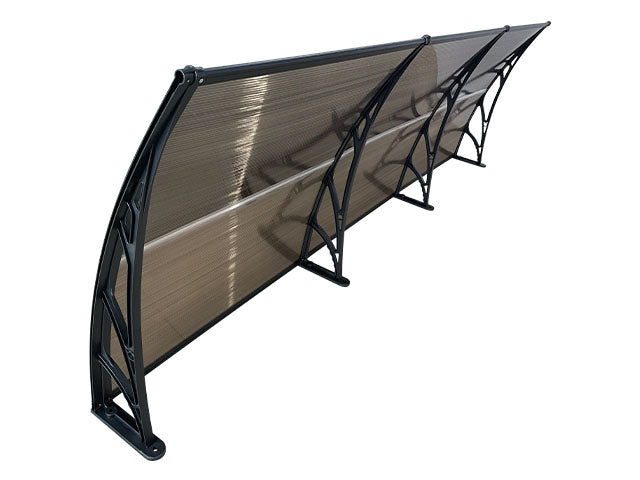 Copertină ECO de ușă 300×80cm marchiză adăpost acoperiș negru-bronz