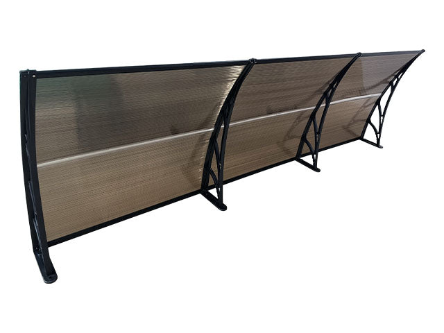 MAPROFI Copertină de ușă 300x60cm marchiză adăposta coperiș negru-bronz