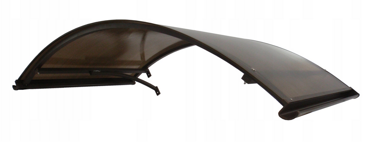 Copertină ARCADA PRO Alu cu jgheab + Policarbonat de ușă 160x120cm marchiză adăpost acoperiș maro-bronz