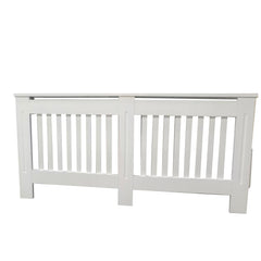 Mască XL - 172 cm pentru calorifer alb lucios / lemn MDF cu lamele verticale