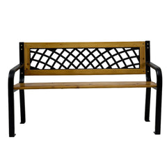 Bancă grădină LUNA lemn/oțel/PVC - 118x52x73 cm