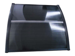 Copertină PREMIUM de ușă 100x60cm / marchiză / adăpost / acoperiș -  brațe negre - placă 6mm întreagă antracit
