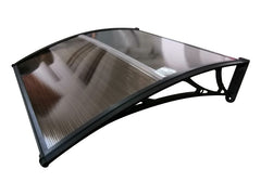 Copertină ECO de ușă 100x80cm marchiză adăpost acoperiș negru bronz