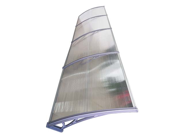 MAPROFI Copertină de ușă 400×120cm marchiză adăpost acoperiș gri-transparent exterior