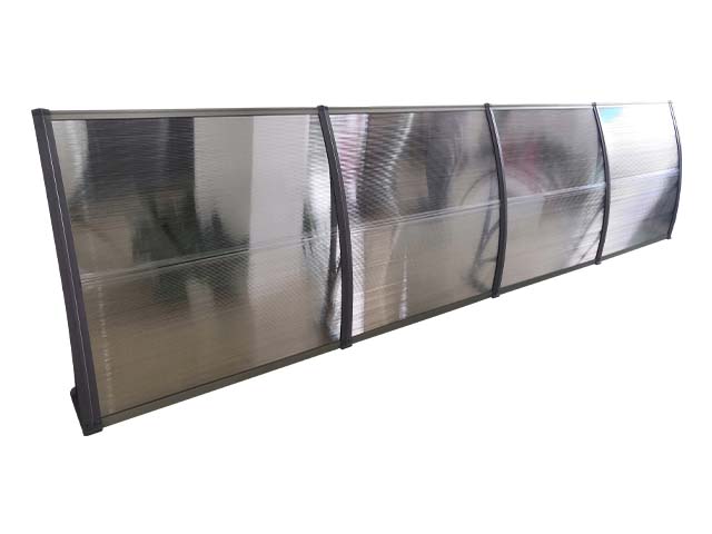 MAPROFI Copertină de ușă 400×100cm marchiză adăpost acoperiș gri-transparent exterior