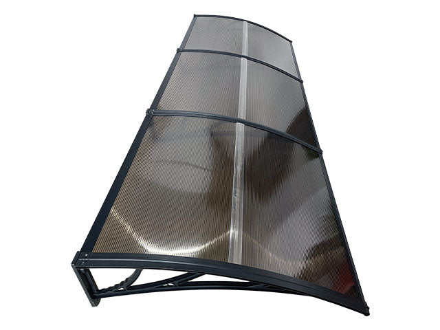 MAPROFI Copertină de ușă 300x60cm marchiză adăposta coperiș negru-bronz
