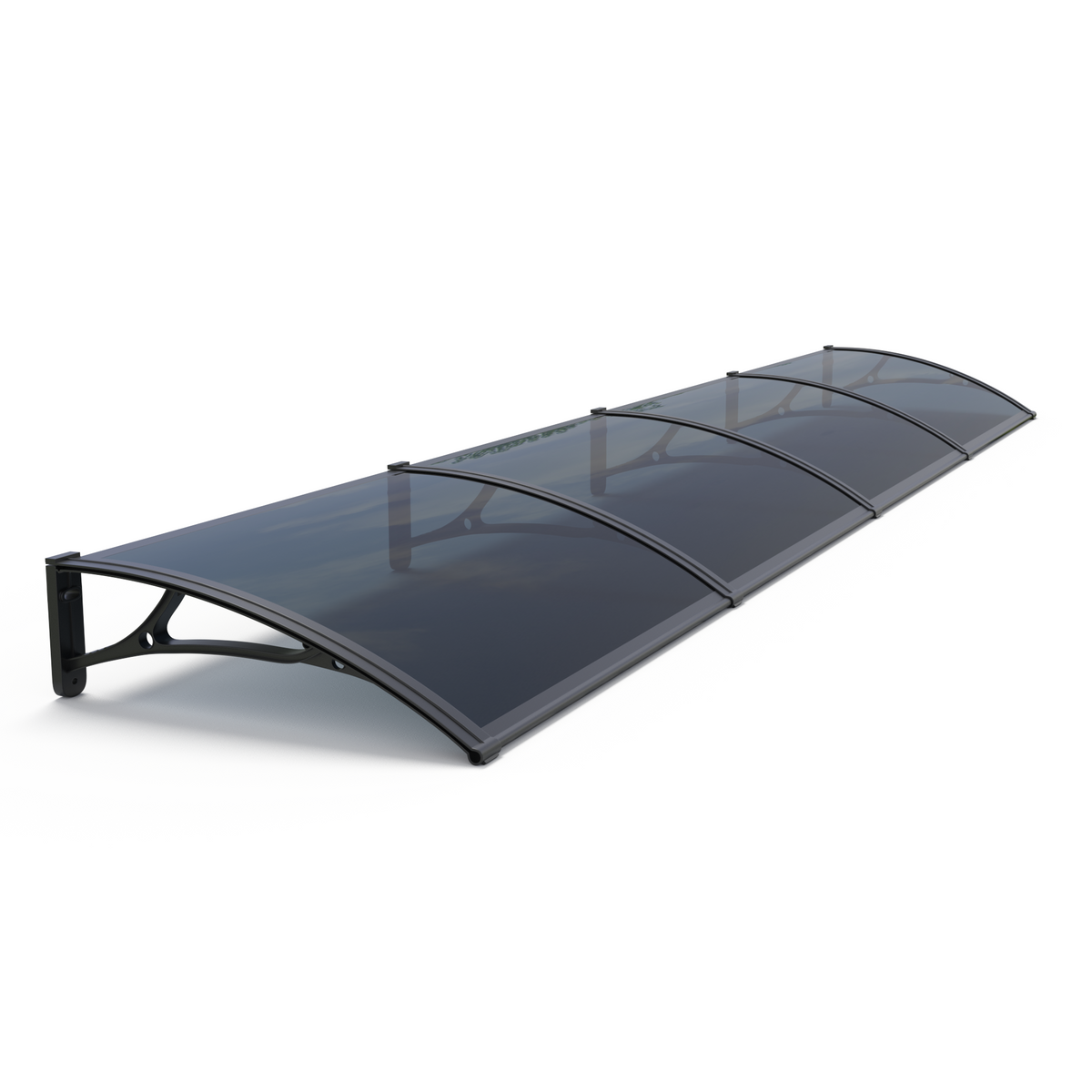 MAPROFI Copertină PRO Alu+Plexiglas de ușă 400x80cm marchiză adăpost acoperiș negru-antracit