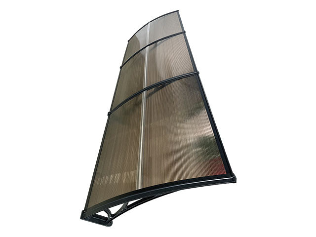 MAPROFI Copertină de ușă 240x150cm marchiză adăpost acoperiș negru-bronz exterior