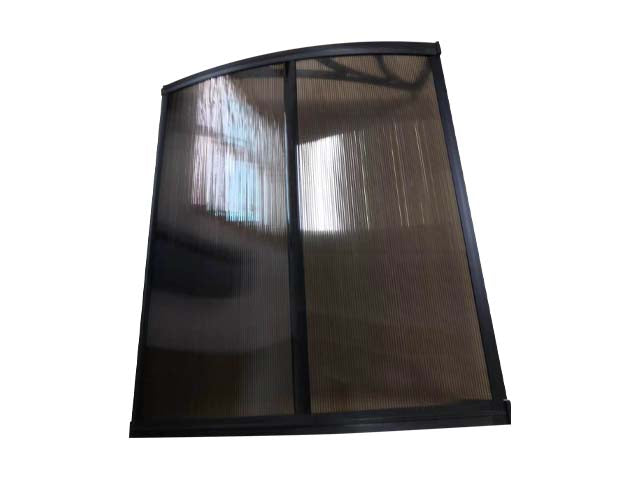 MAPROFI Copertină de ușă 120x100cm marchiză adăpost acoperiș negru-bronz exterior