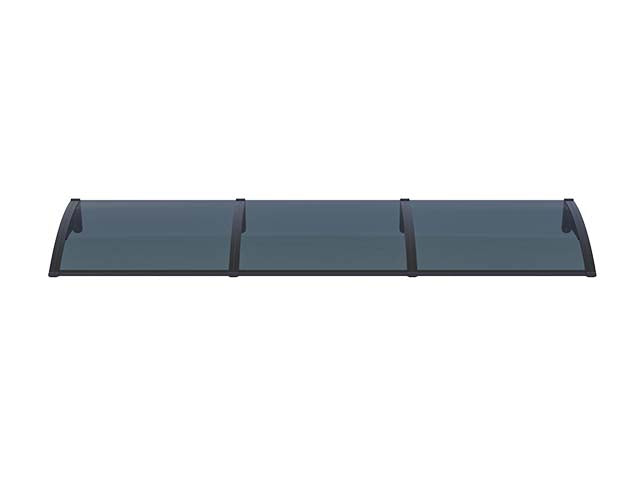 MAPROFI Copertină PRO Alu+Plexiglas de ușă 360x120cm marchiză adăpost acoperiș negru-antracit