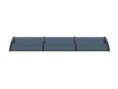 MAPROFI Copertină PRO Alu+Plexiglas de ușă 360x120cm marchiză adăpost acoperiș negru-antracit