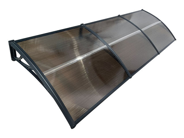 Copertină ECO de ușă 300x100cm marchiză adăpost acoperiș negru-bronz