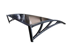 Copertină ECO de ușă 80x80cm marchiză adăpost acoperiș negru-bronz