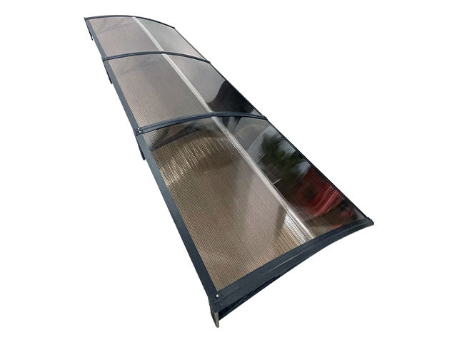 Copertină ECO de ușă 300×80cm marchiză adăpost acoperiș negru-bronz