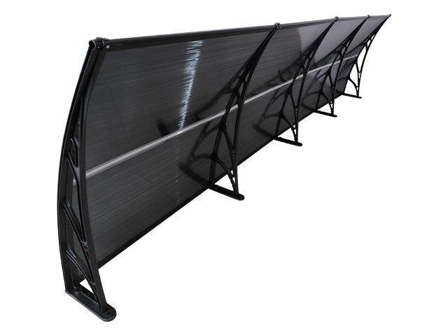 MAPROFI Copertină de ușă 300x60cm marchiză adăpost acoperiș negru-antracit