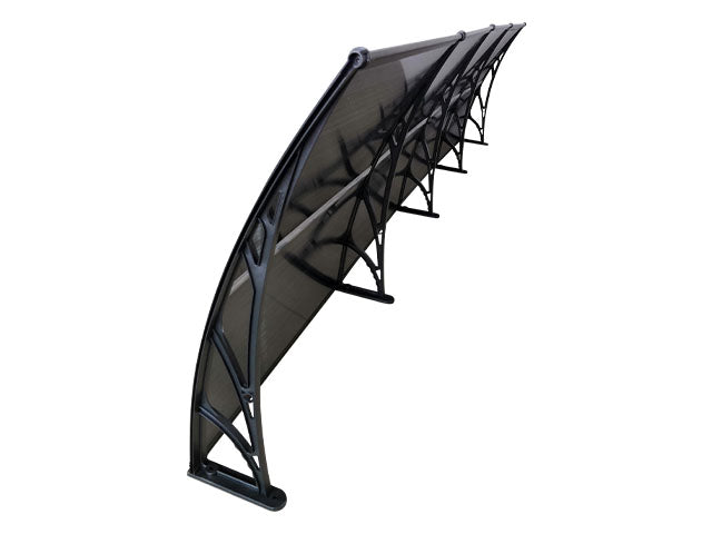 MAPROFI Copertină de ușă 300x60cm marchiză adăpost acoperiș negru-antracit