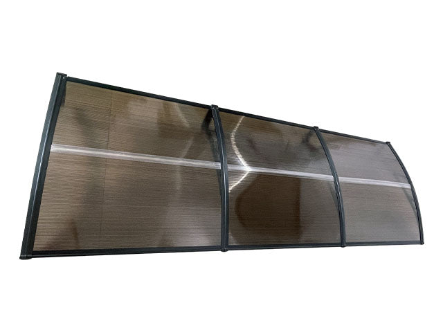 Copertină ECO de ușă 300×80cm marchiză adăpost acoperiș negru-bronz