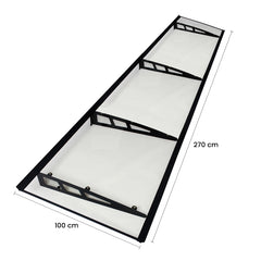 Copertină VIVIEN PRO 270x100 cm din aluminiu și plexiglas – Negru/Transparent – imagine 2