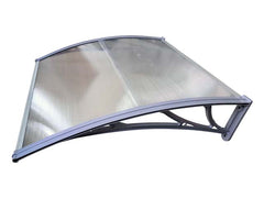Copertină ECO de ușă 100x100cm marchiză adăpost acoperiș gri-transparent