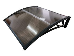 Copertină ECO de ușă 100x80cm marchiză adăpost acoperiș negru bronz