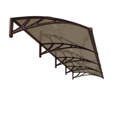 Copertină ECO de ușă 400×80cm marchiză adăpost acoperiș maro-bronz