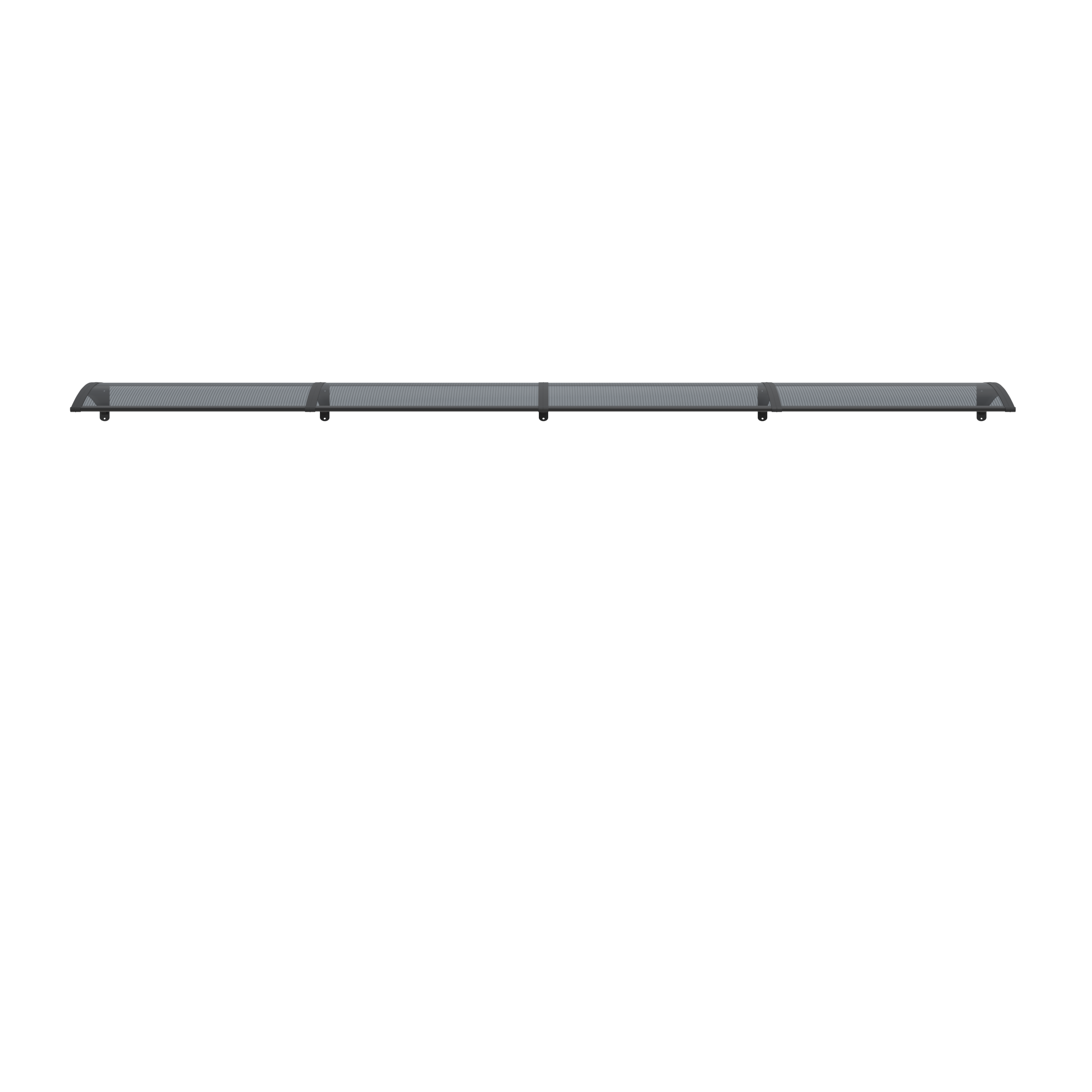 Copertină PREMIUM de ușă 360x150cm marchiză adăpost acoperiș -  brațe negre - placă 6mm întreagă antracit