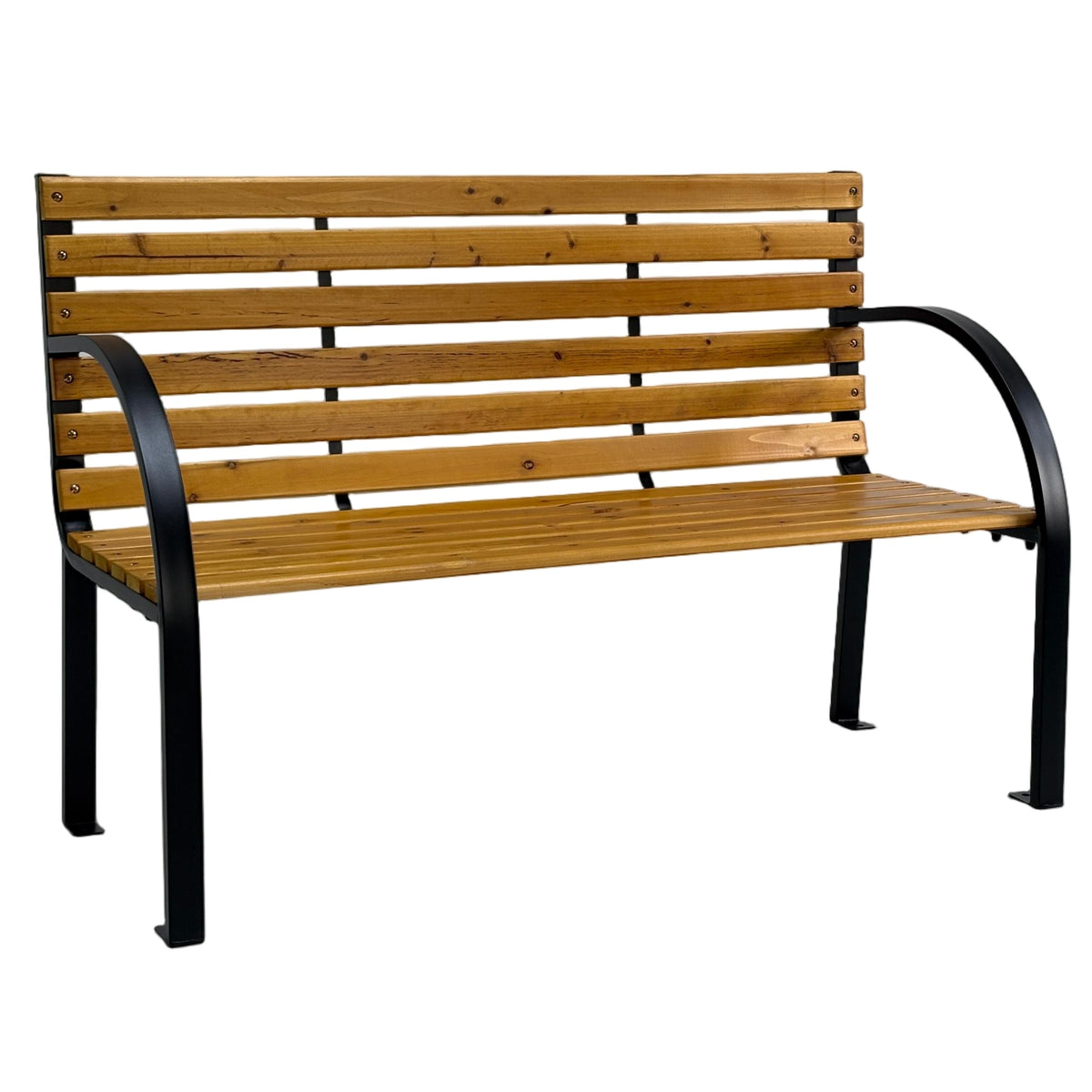 Bancă grădină AURA lemn/oțel 122x60x80 cm