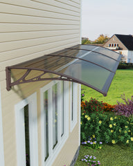 Copertină ECO de ușă 360×120cm marchiză adăpost acoperiș maro-bronz