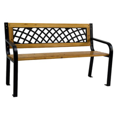 Bancă grădină LUNA lemn/oțel/PVC - 118x52x73 cm