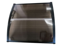 Copertină ECO de ușă 100x80cm marchiză adăpost acoperiș negru bronz