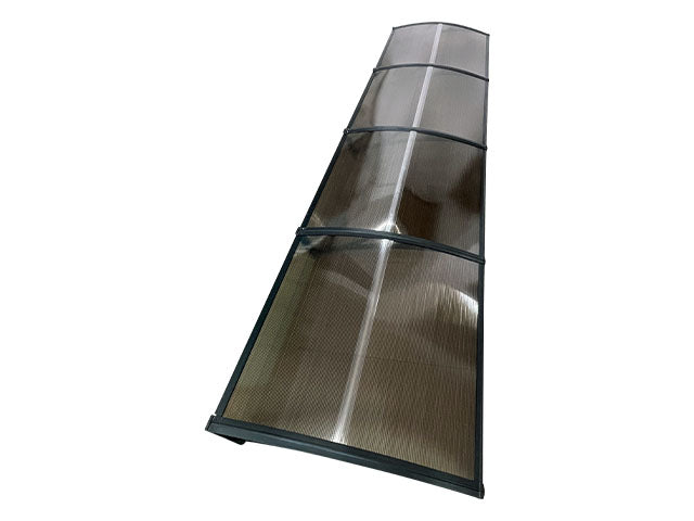 MAPROFI Copertină de ușă 360x150cm marchiză adăpost acoperiș negru-bronz exterior