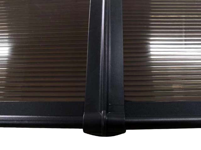 MAPROFI Copertină de ușă 200x80cm marchiză adăpost acoperiș negru-bronz exterior