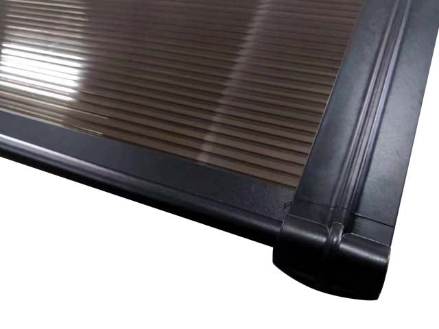 MAPROFI Copertină de ușă 200x80cm marchiză adăpost acoperiș negru-bronz exterior