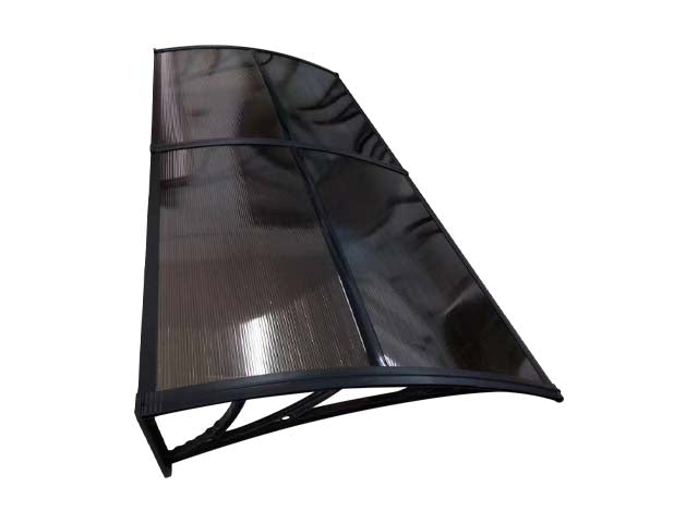 MAPROFI Copertină de ușă 240×120cm marchiză adăpost acoperiș negru-bronz exterior