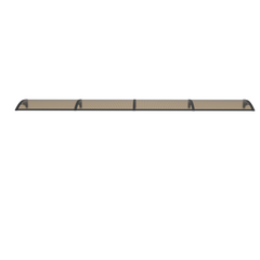 Copertină PREMIUM de ușă 360x120cm / marchiză / adăpost / acoperiș -  brațe negre - placă 6mm întreagă bronz