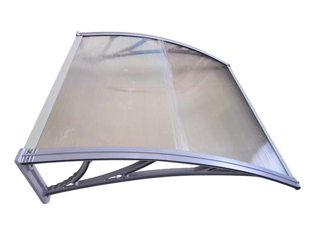 Copertină ECO de ușă 100x100cm marchiză adăpost acoperiș gri-transparent